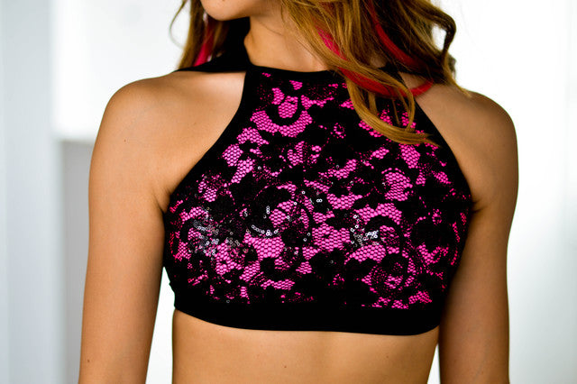 Details Tiffany Neon Pop Crop Top - Pink