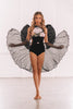 Details Butterfly Skirt - Black velvet trim