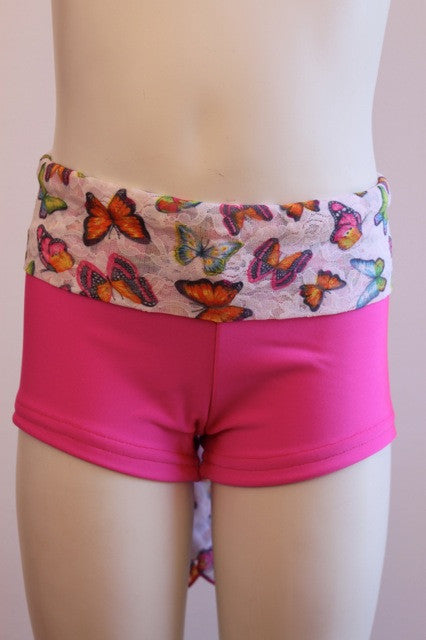 Details Signature Tie Shorts: Pink Butterfly