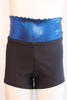 Black Convertible High-Waist Shorts with Royal Blue and Zebra Waist