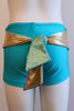 Details Signature Tie Shorts: Turquoise with Sea Green and Gold Waist