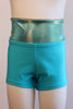Details Signature Tie Shorts: Turquoise with Sea Green and Gold Waist
