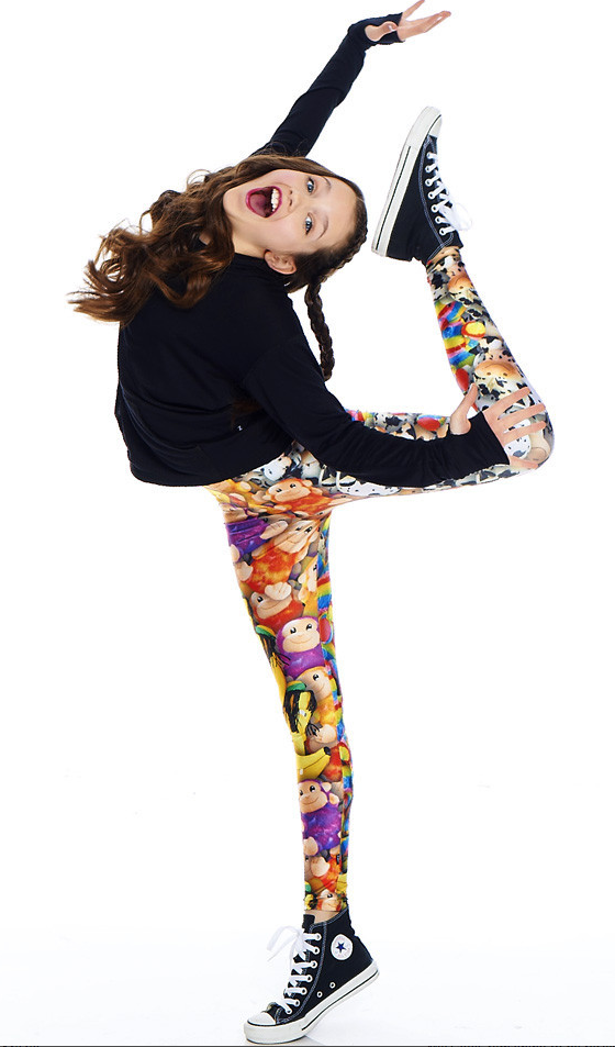 $52 NWT Zara Terez Rainbow Circus Leggings Girls