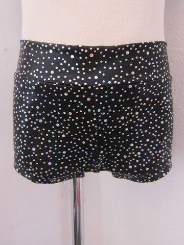 Details Basic Shorts: Black With Silver Sparkles