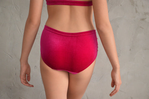 Details Bella Velvet Briefs - Fuchsia