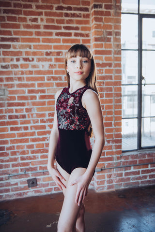 Details Gothic Leotard - Burgundy